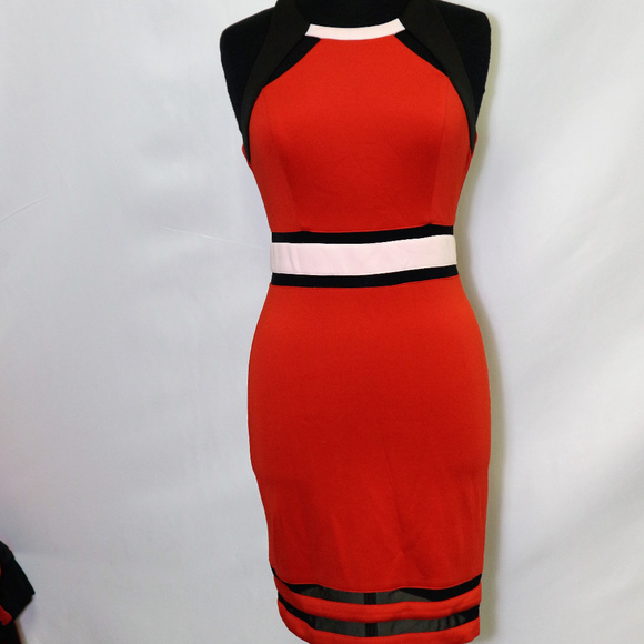GUESS Striped Open back Sheath Dress Like New Sz Small 4-6 Wmn - Picture 1 of 8